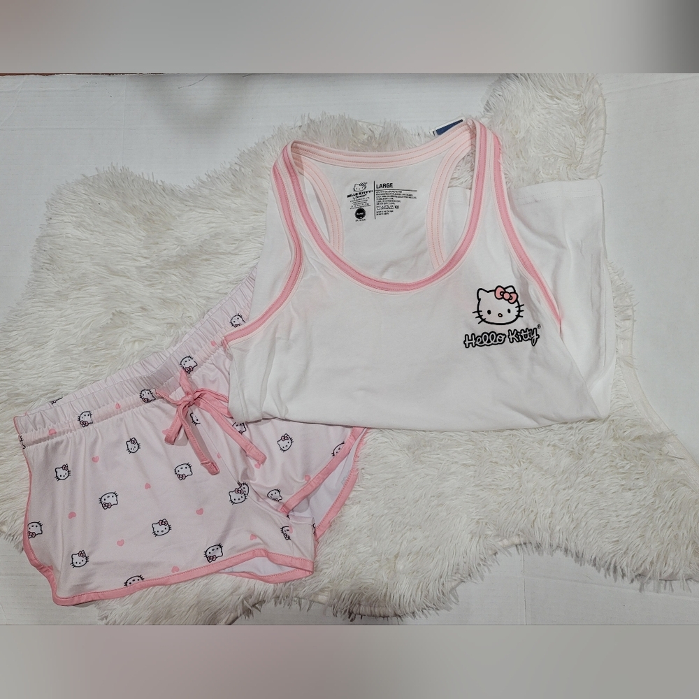 Hello Kitty & Friends PJ's Sleepwear Shorts  Set Women’s Racer Back  Tank Top